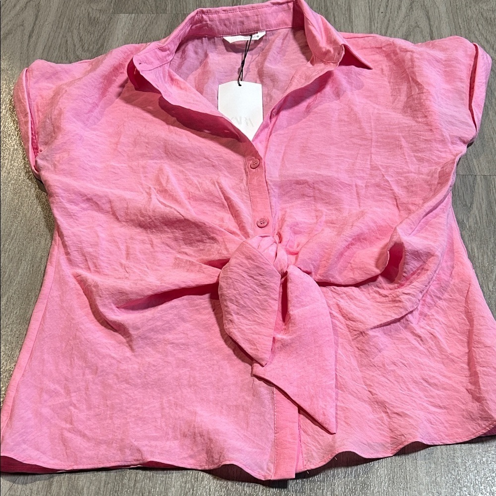 Zara Bright Pink Button-Down Shirt